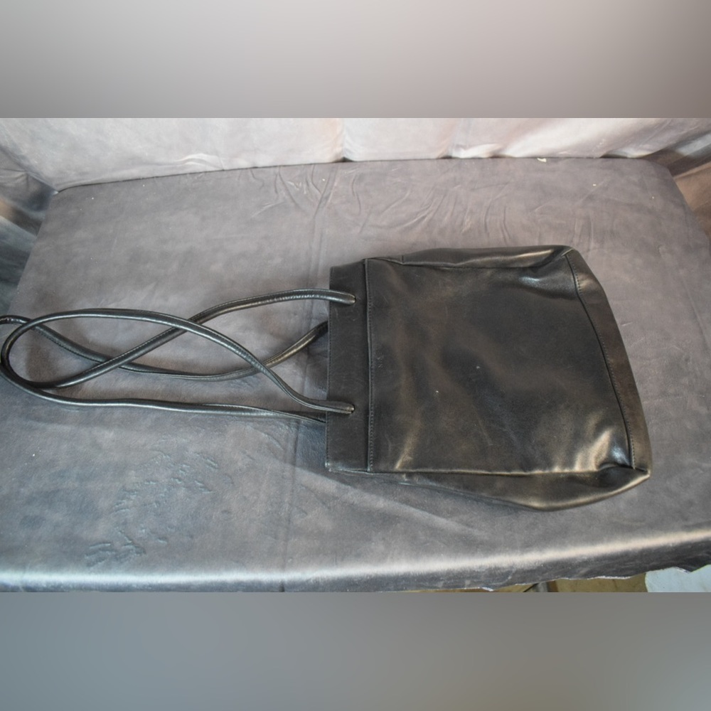 Nine West Tote Black Leather Purse Shoulder Bag Classic Fashion